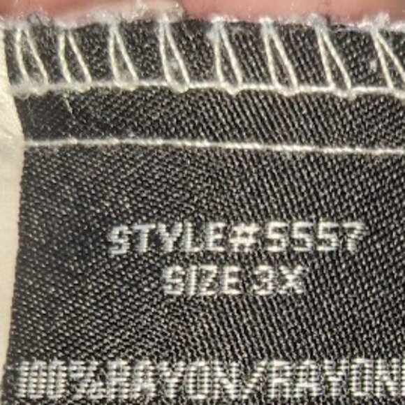 White Long Sleeve Feather Print Rayon Blouse Size 3X - Picture 5 of 5